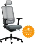 RIM Ergonomická kancelářská židle FLEXI FX 1104.087.022 šedá, s opěrkou hlavy, skladová