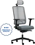 RIM Ergonomická kancelářská židle FLEXI FX 1104.087.022 šedá, s opěrkou hlavy