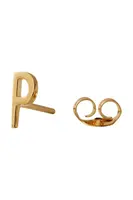 Pozlátená strieborná náušnica Design Letters