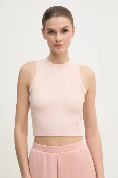 Guess crop top dámsky s viskózou EDIE