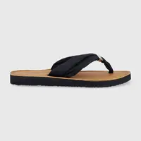 Žabky Tommy Hilfiger TH ELEVATED BEACH SANDAL dámske, tmavomodrá farba, na plochom podpätku, FW0FW06985