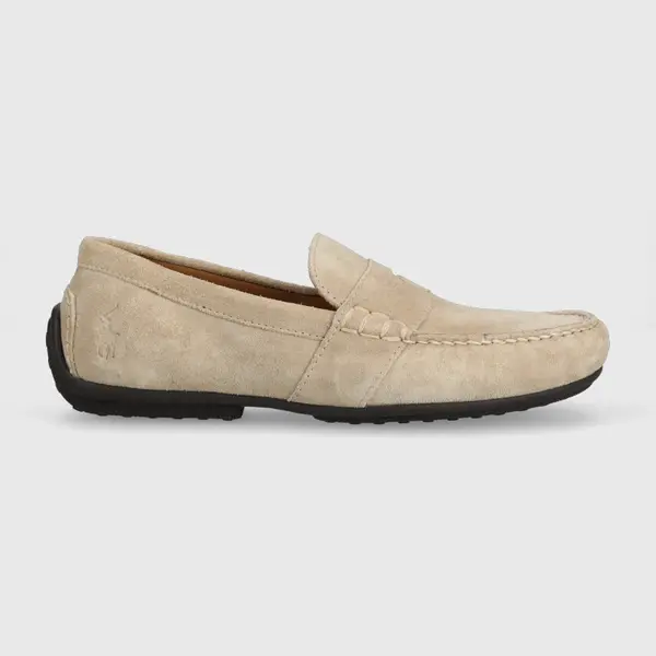 Semišové mokasíny Polo Ralph Lauren Reynold pánske, béžová farba, 803893741004