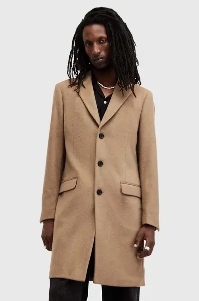 Kabát s prímesou vlny AllSaints HAL COAT