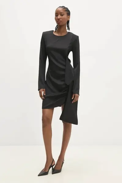 Šaty Answear.LAB čierna farba, mini, áčkový strih