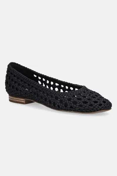 Baleríny Toms BLACK WOVEN BASKET