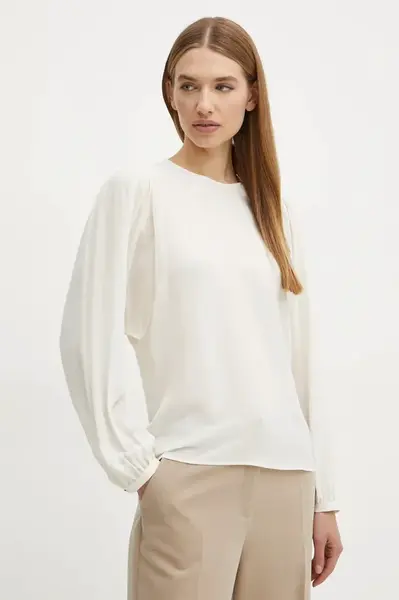 Blúzka s prímesou hodvábu Boss Orange