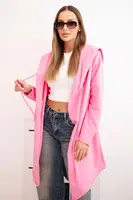 Cape with loose hood in pink color