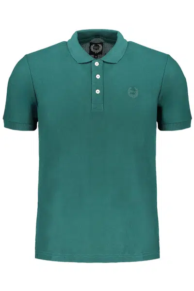 GIAN MARCO VENTURI GREEN MEN'S SHORT SLEEVED POLO SHIRT