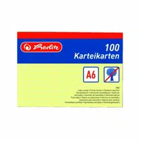 Herlitz - Karty do kartotéky A6, žluté, linka