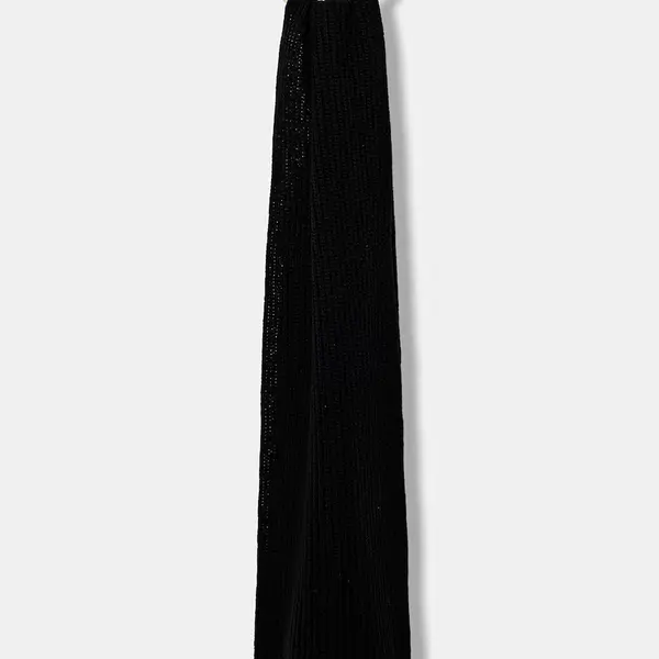 Vlněná šála Weekend Max Mara BARDIES dámská, černá barva, hladká, 2525746035600