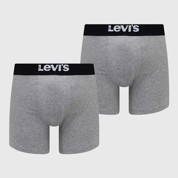 Boxerky Levi's 2-pack pánské, šedá barva, 37149.0809-007