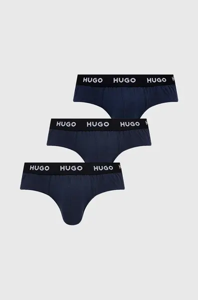 Spodní prádlo HUGO HIPBRIEF TRIPLETPACK (3-pack) pánské, tmavomodrá barva, 50469763