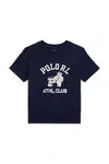 Dětské bavlněné tričko Polo Ralph Lauren tmavomodrá barva, s potiskem, 322981269001