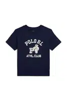 Dětské bavlněné tričko Polo Ralph Lauren tmavomodrá barva, s potiskem, 322981269001