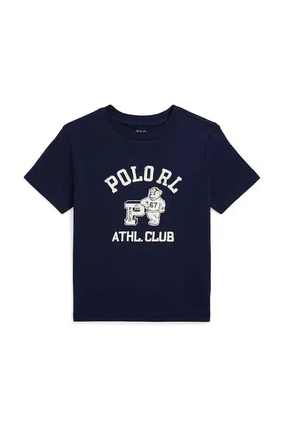 Dětské bavlněné tričko Polo Ralph Lauren tmavomodrá barva, s potiskem, 322981269001