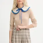 Ozdobný límec z džínoviny Renewed creative upcycling béžová barva, Renewed INTU x Answear