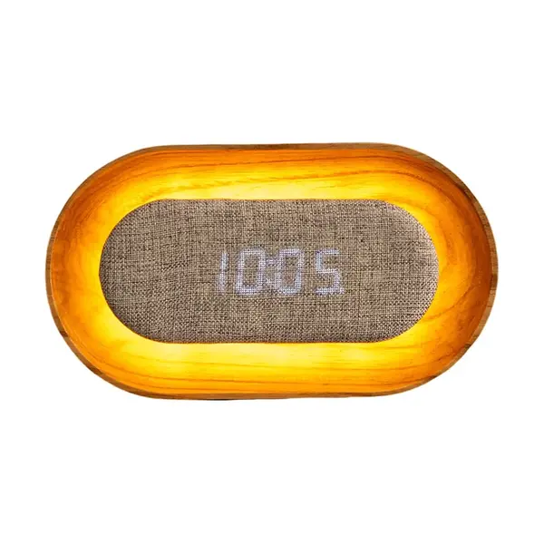 LED budík Gingko Design Lumos 15 cm bílá barva