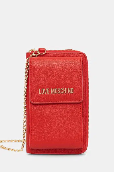 Peněženka Love Moschino dámská, červená barva, JC5701PP1NLD0500