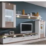 Obývací stěna Caracas kombi 333, dub/bílý lesk, s osvětlením