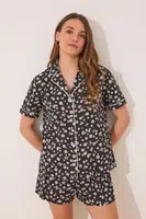 Pyžamo women'secret dámské, černá barva, bavlněné, 3592412