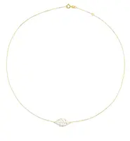 Cutie Jewellery Něžný náhrdelník ze žlutého zlata Lístek Z0130-40-X-1