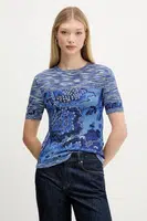 Tričko Desigual DANAE dámské, modrá barva, 25WWTF04