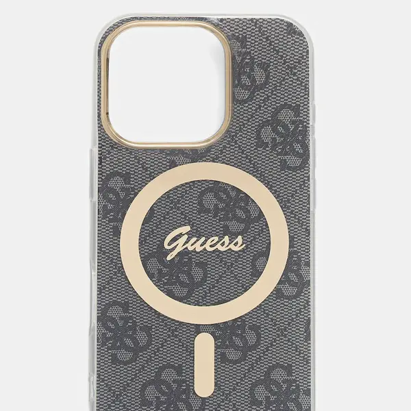 Obal na telefon Guess iPhone 16 Pro 6.3" tmavomodrá barva, GUHMP16LH4STK