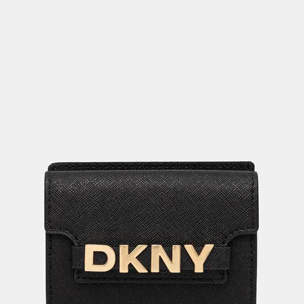 Kožená peněženka Dkny dámská, černá barva, R52ZKM22