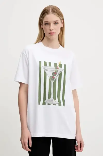 Bavlněné tričko Abercrombie & Fitch dámské, bílá barva, KI157-5346-100