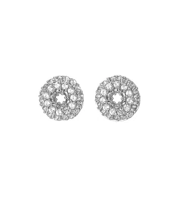 Hot Diamonds Třpytivé stříbrné náušnice s diamanty a topazy Forever DE724