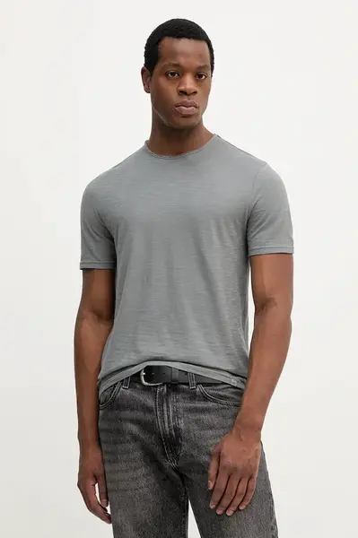 Bavlněné tričko United Colors of Benetton pánské, béžová barva, 3JE1J19A5