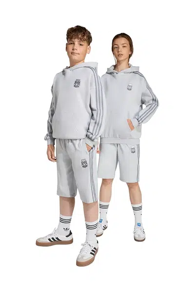 Dětské kraťasy adidas Originals šedá barva, s aplikací, nastavitelný pas, JW7733
