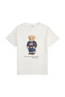 Dětské bavlněné tričko Polo Ralph Lauren bílá barva, s potiskem, 323P00508001