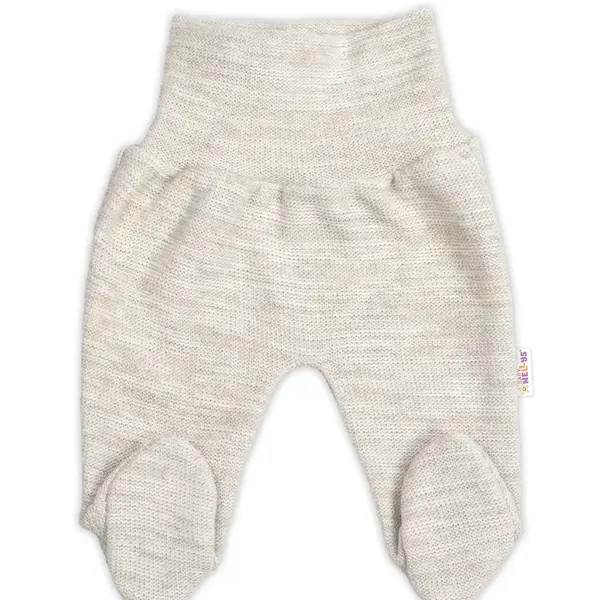 Baby Nellys Pletené kojenecké polodupačky Hand Made, světle béžové, vel. 62