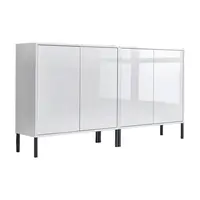 MID.YOU ŠIROKÁ KOMODA, bílá, vysoce lesklá bílá, 158/86/33 cm