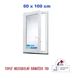 Plastové okno | 60x100 cm (600x1000 mm) | bílé | otevíravé i sklopné | levé