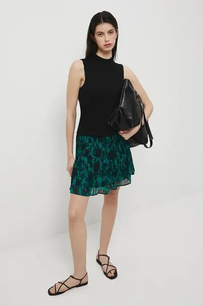 Sukně Medicine zelená barva, mini, áčková