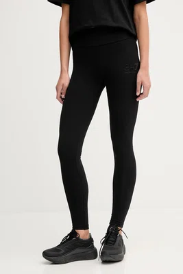 Legíny EA7 Emporio Armani dámské, černá barva, s potiskem, AF12484.7W000539
