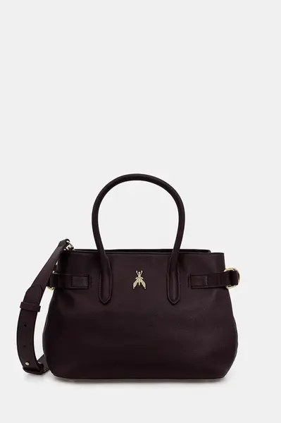 Kožená kabelka Patrizia Pepe fialová barva, 8B0282 L162