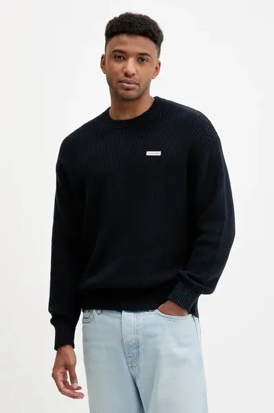 Bavlněný svetr Guess Jeans pánský, tmavomodrá barva, M5YR25 Z3HM1