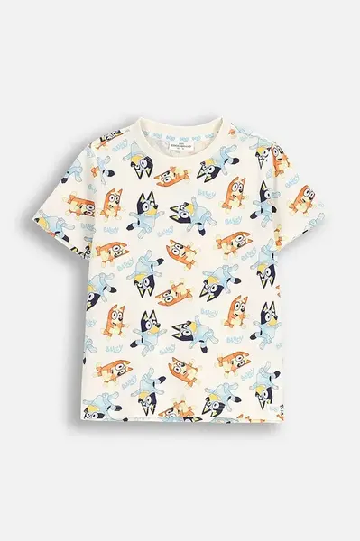 Dětské bavlněné tričko Coccodrillo béžová barva, LICENCE BOY