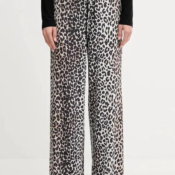 Kalhoty OUI dámské, černá barva, široké, high waist, 93782