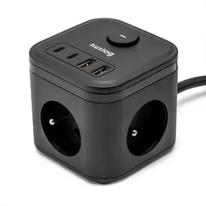 Huslog HUS1003 Nabíjecí stanice 15W 3xzásuvka, 2xUSB-C, 2xUSB černá