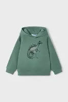 Bavlněná mikina Mayoral zelená barva, s kapucí, 4407