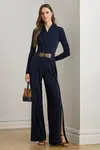 Overal Lauren Ralph Lauren tmavomodrá barva, s výstřihem do v, 200980218