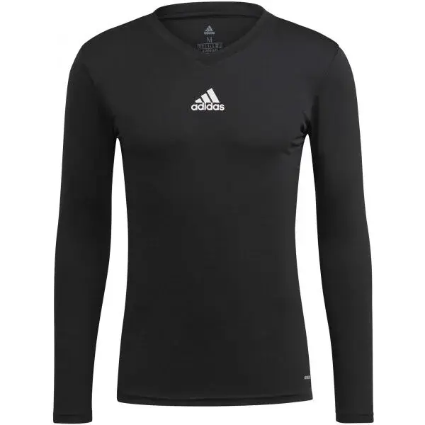 adidas TEAM BASE LONG SLEEVE TEE Pánské fotbalové triko, černá, velikost XXL