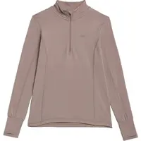 4F BRUSHED UNDERWEAR 1/2 ZIP Dámská mikina, béžová, velikost