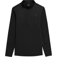 4F BRUSHED UNDERWEAR 1/2 ZIP JACKET Pánská mikina, černá, velikost