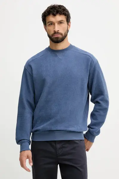 Bavlněná mikina United Colors of Benetton pánská, oranžová barva, hladká, 3NMEU109T