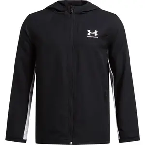 Under Armour RIVAL WOVEN JACKET Chlapecká bunda, černá, velikost M